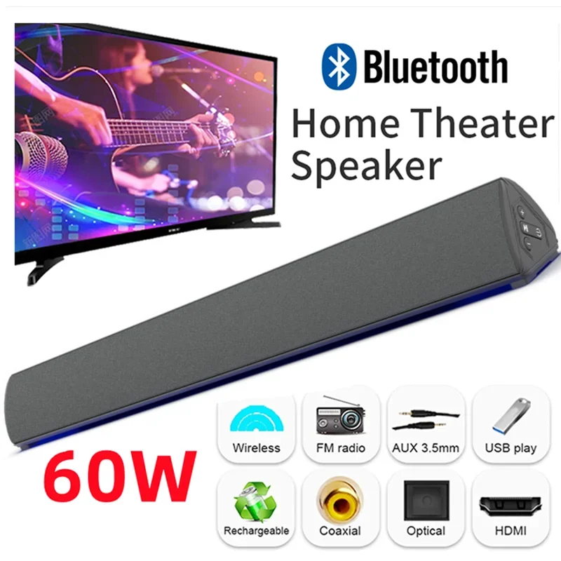 Audio Music Apple - 60W Wireless TV PC Soundbar Bluetooth