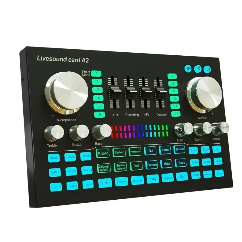 Audio And Music Mixer - A2 Soundcard live Sound Card Bluetooth-compatible
