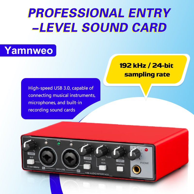 Audio Interface Usb - YAMNWEO MD21 Red USB Audio Interface