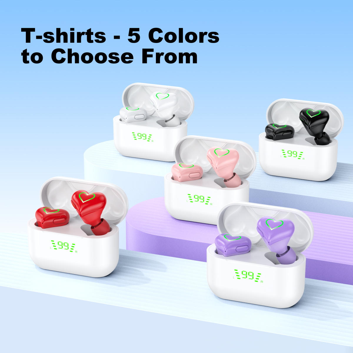 Audio Music Apple - New Heart Shaped Wireless Bluetooth Headphones