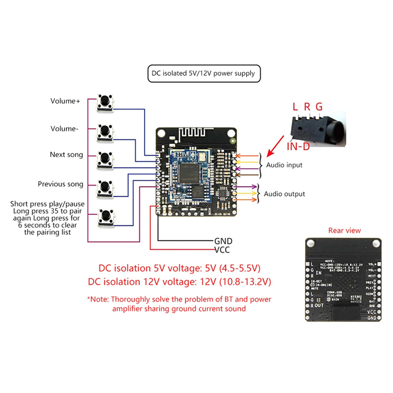 DC 5V/12V Bluetooth Music Modu - огляд і ціна Audio Music Add