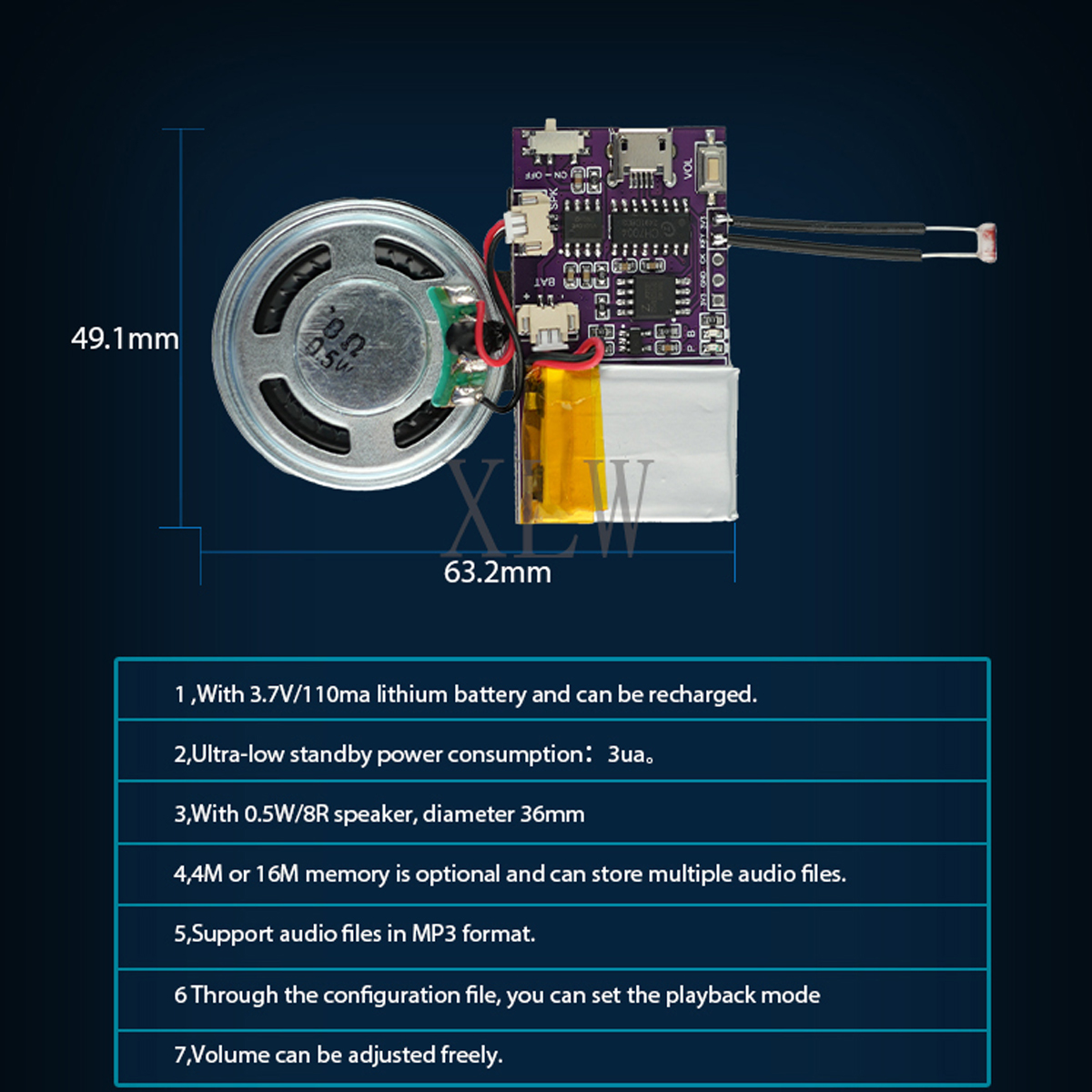 MP3 Music Sound Module, 4MB/16 - огляд і ціна Audio Music Play