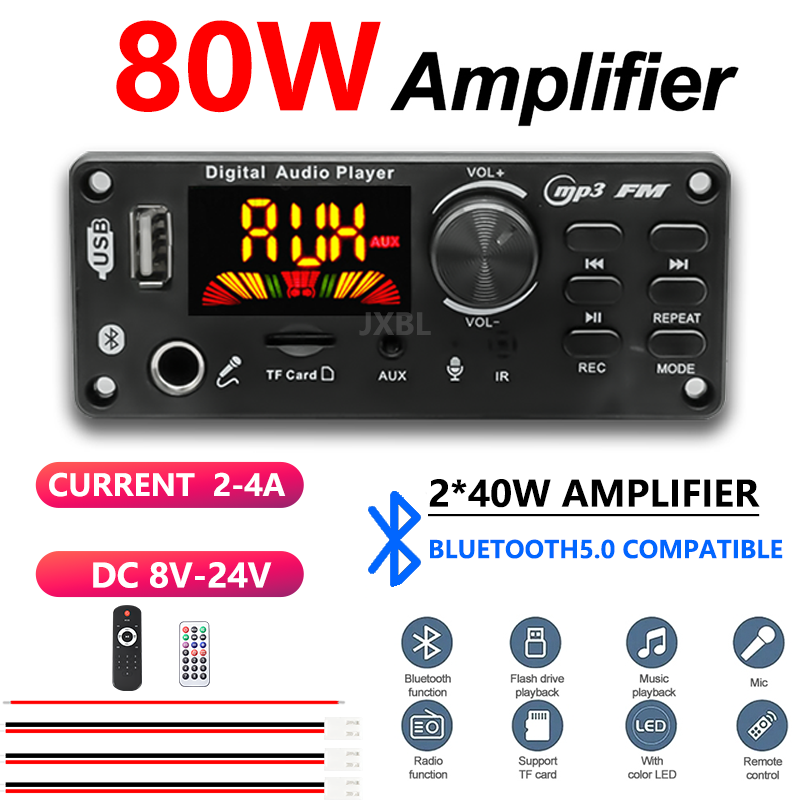 80W Bluetooth 5.0 MP3 Decoder  - огляд і ціна Audio Music Play