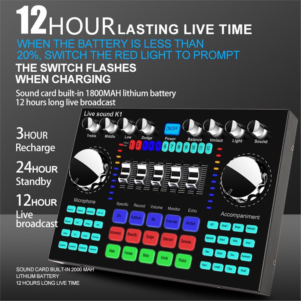 K1 Audio Mixer Live Sound Card - огляд і ціна Audio And Music Mixer