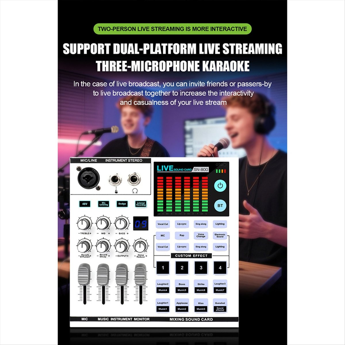 DTC5 SN800 Live Sound Card Voi - огляд і ціна Audio And Music Mixer